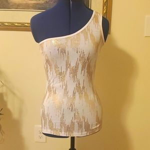 Beautiful one shoulder top with sparkle detail